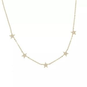 18kt Gold Plated 925 Sterling Silver Cubic Zirconia Star Necklace